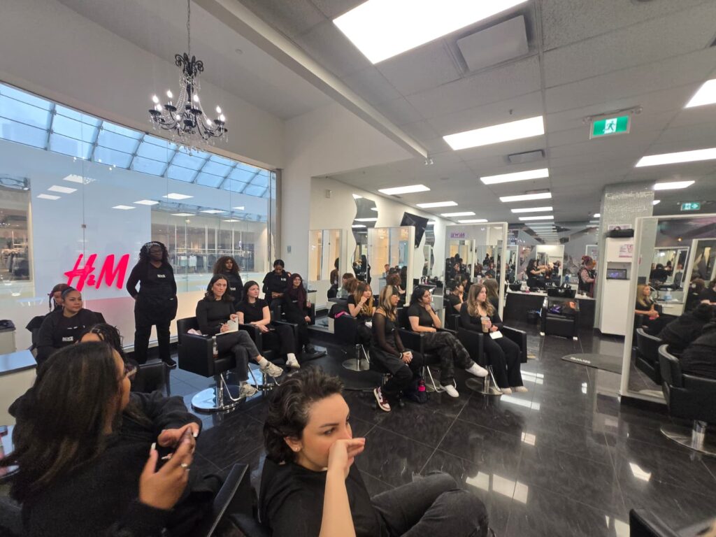 NIWE Academy live beauty demonstration event with students in Calgary